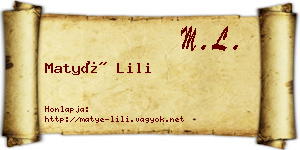 Matyé Lili névjegykártya