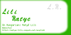 lili matye business card