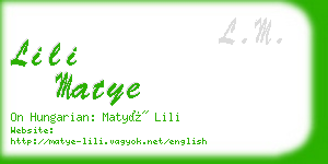 lili matye business card